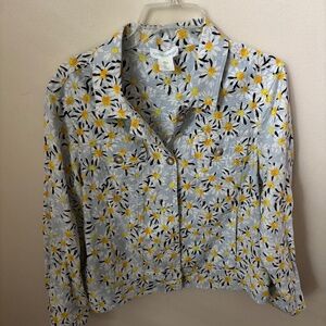 Cynthia Rowley Daisy Floral linen shirt jacket medium